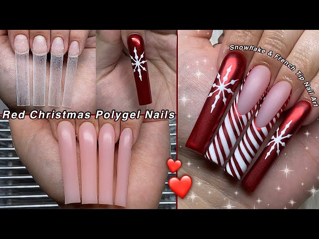 Red Christmas Manicure With Deer And Snowflakes Stock Photo - Download  Image Now - Christmas, Fingernail, Manicure - iStock